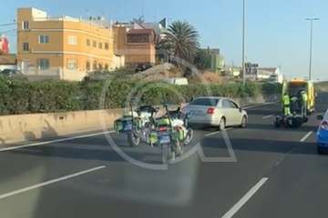 Un motorista, herido en una colisión con un vehículo en la GC-1, a la altura de Marpequeña (Telde)/TA.